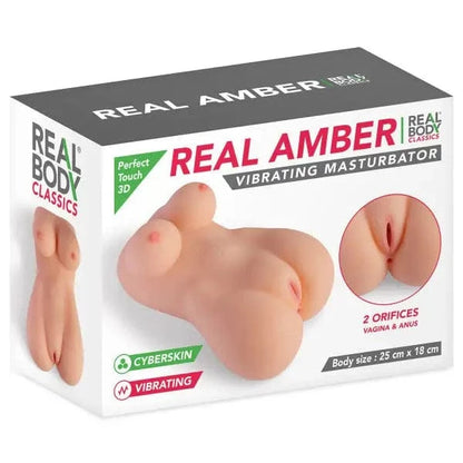Masturbateur Vibrant Réalisme - Real Amber | Poitrine & Fessier Double Orifice Vagin & Anus Real Body Sensations plus