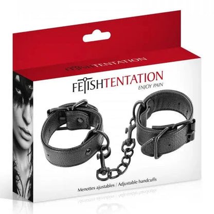 Menottes Ajustables Similicuir Noir - FetishTentation | Jeux de Soumission & Contrôle BDSM FetishTentation Sensations plus