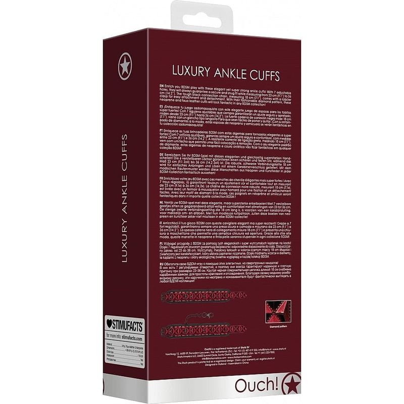 Menottes de Cheville de Luxe – Noir & Rouge | Élégance et Contrôle Absolu Ouch! Luxury Sensations plus
