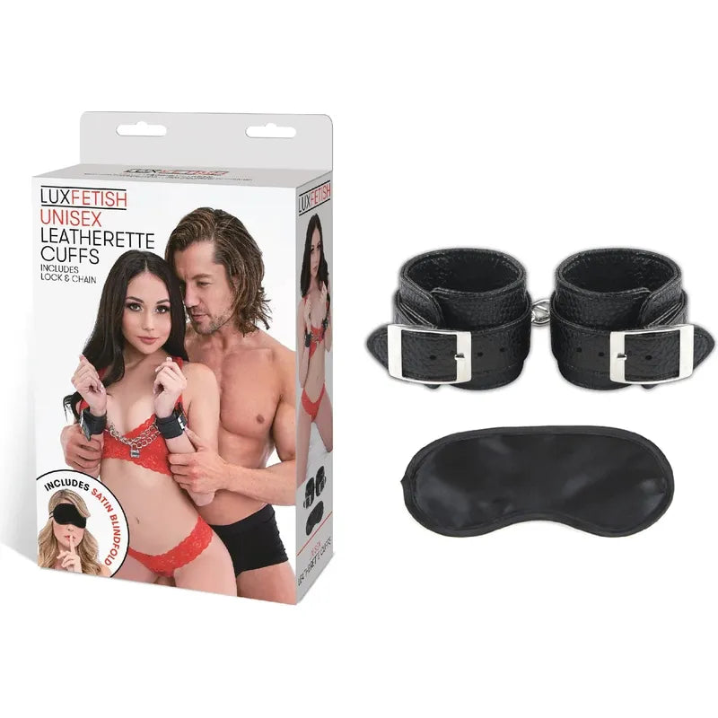 Menottes unisexes en cuir BDSM - Lux Fetish - Kinky Cuffs Lux Fetish Sensations plus
