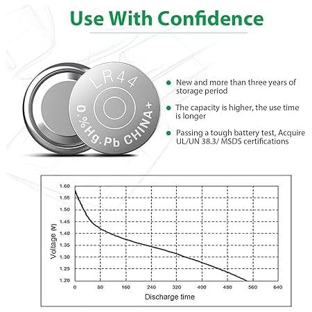 Piles -  Suncom - Lot de 10 piles alcalines LR44 / AG13 de 1,5 V Suncom Sensations plus
