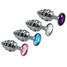Plug anal - Acier Inoxydable - Nervuré à Diamant Lovetoy Sensations plus