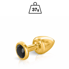 Plug Anal & Bijou 3 Tailles - Hidden Eden Angel Gold Black | Plug anal en Or & Cristal Noir Hidden Eden Sensations plus