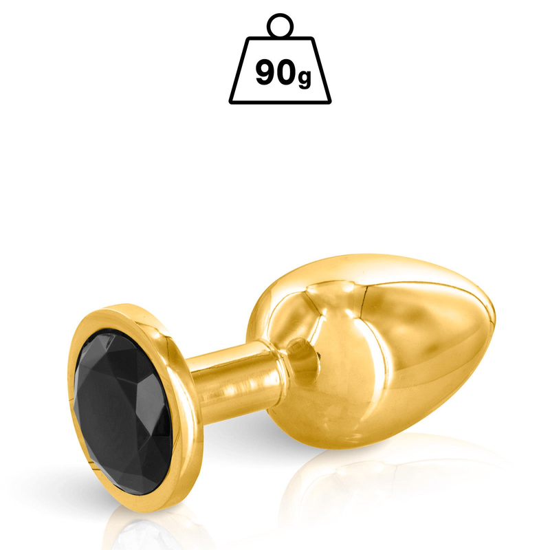 Plug Anal & Bijou 3 Tailles - Hidden Eden Angel Gold Black | Plug anal en Or & Cristal Noir Hidden Eden Sensations plus