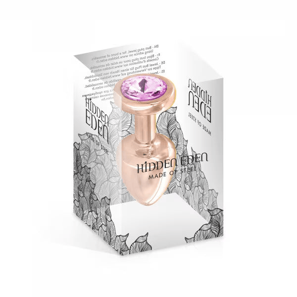 Plug Anal & Bijou 3 Tailles - Hidden Eden Angel | Plug anal en Or Rosé & Cristal Rose Hidden Eden Sensations plus