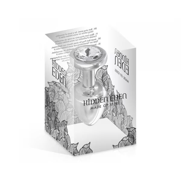 Plug Anal & Bijou 3 Tailles - Hidden Eden Angel Silver | Plug anal en Argent & Cristal Clair Hidden Eden Sensations plus