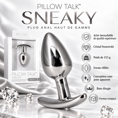 Plug Anal en Acier Inoxydable - Sneaky | Pillow Talk Pillow Talk Sensations plus