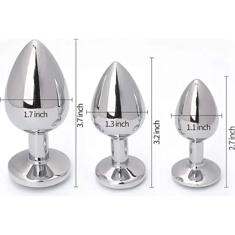 Plug anal en métal - Anal Luxure - Plug Anal Argent - Pierre Noir Adore U - Anal Luxure Sensations plus