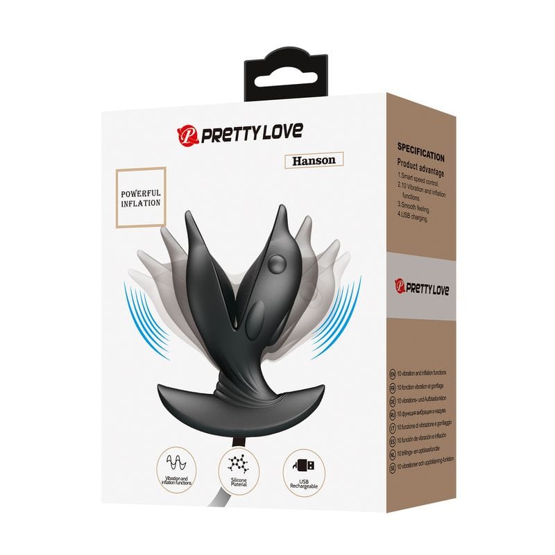 Plug Anal Gonflable Vibrant - Pretty Love Hanson | Pompe Intégrée & Rechargeable USB Pretty Love Sensations plus