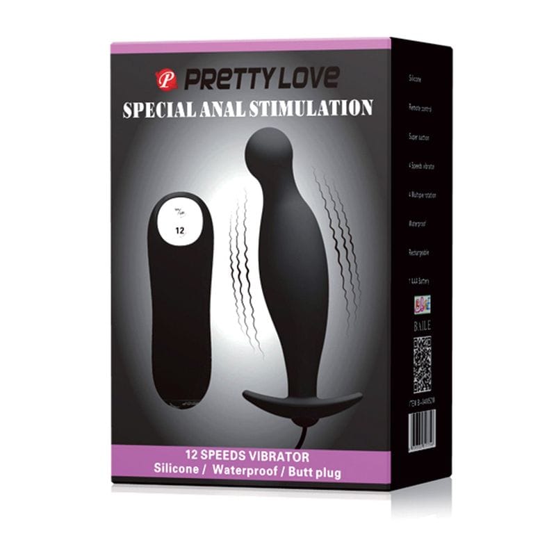 Plug Anal & Masseur de Prostate - Pretty Love | 12 Vibrations, Silicone Doux & Ergonomique Pretty Love Sensations plus