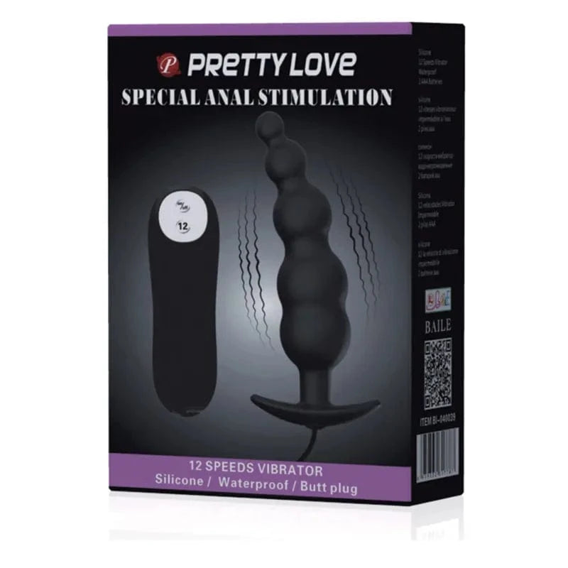 Plug Anal Vibrant à Boules Progressives - Pretty Love | 12 Modes, Silicone Waterproof Pretty Love Sensations plus