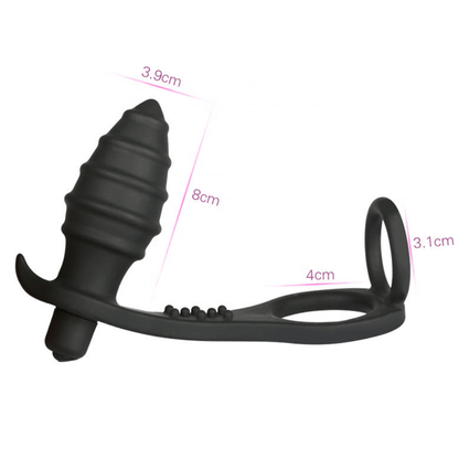 Plug Anal Vibrant & Anneau Double - Blue Junker | Stimulation Interne & Massage du Périnée Blue Junker Sensations plus