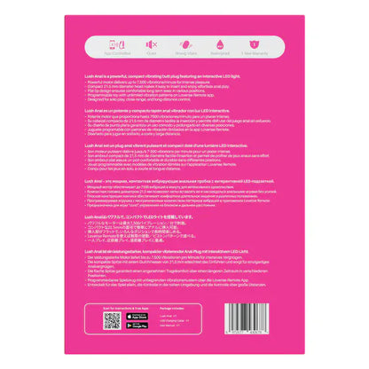 Plug Anal Vibrant Connecté - Lovense Lush Anal | 7 500 Vibrations par Minute & Silencieux lovense Sensations plus