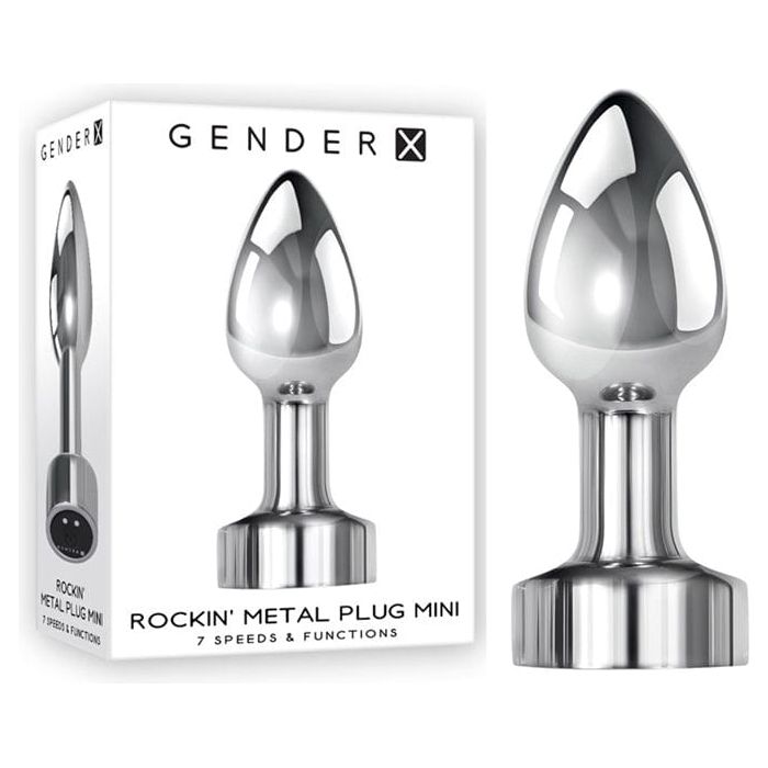 Plug Anal Vibrant Rechargeable - Gender X - Rockin Metal Plug Mini Silver Gender X Sensations plus