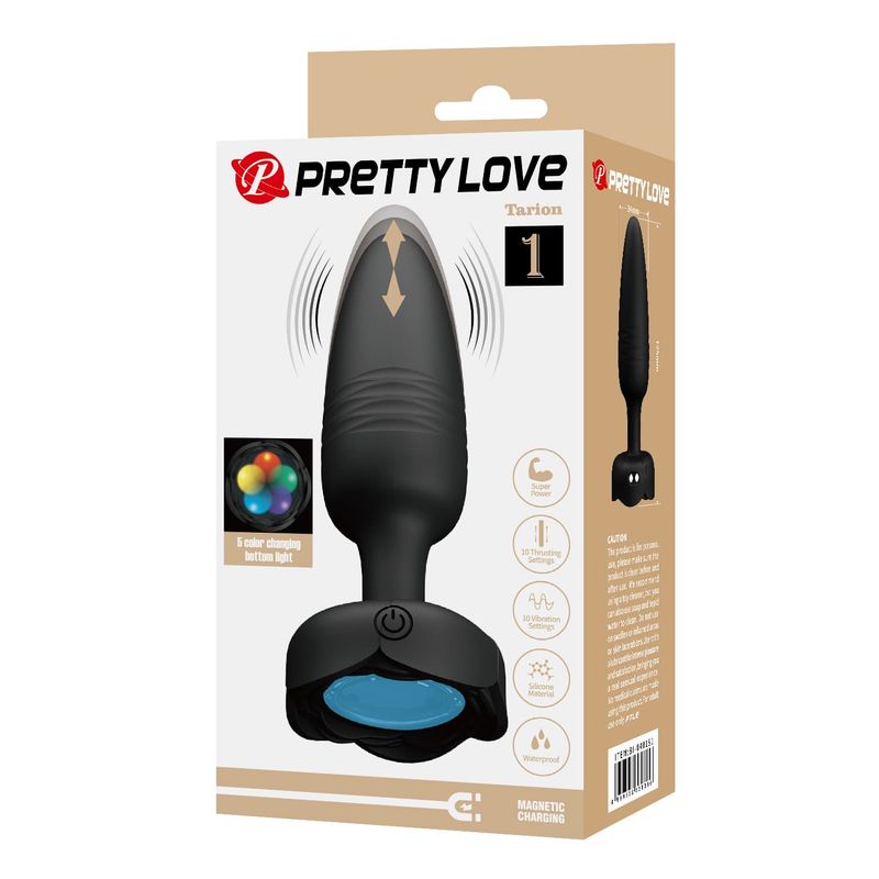 Plug Anal Vibrant Va-et-Vient Lumineux - Pretty Love Tarion | Puissant & LED Multicolores Pretty Love Sensations plus