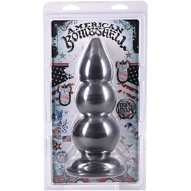 Plug Anal XL -  American Bombshell Triple Payload | Base Large avec Reliefs Progressifs Doc Johnson Sensations plus