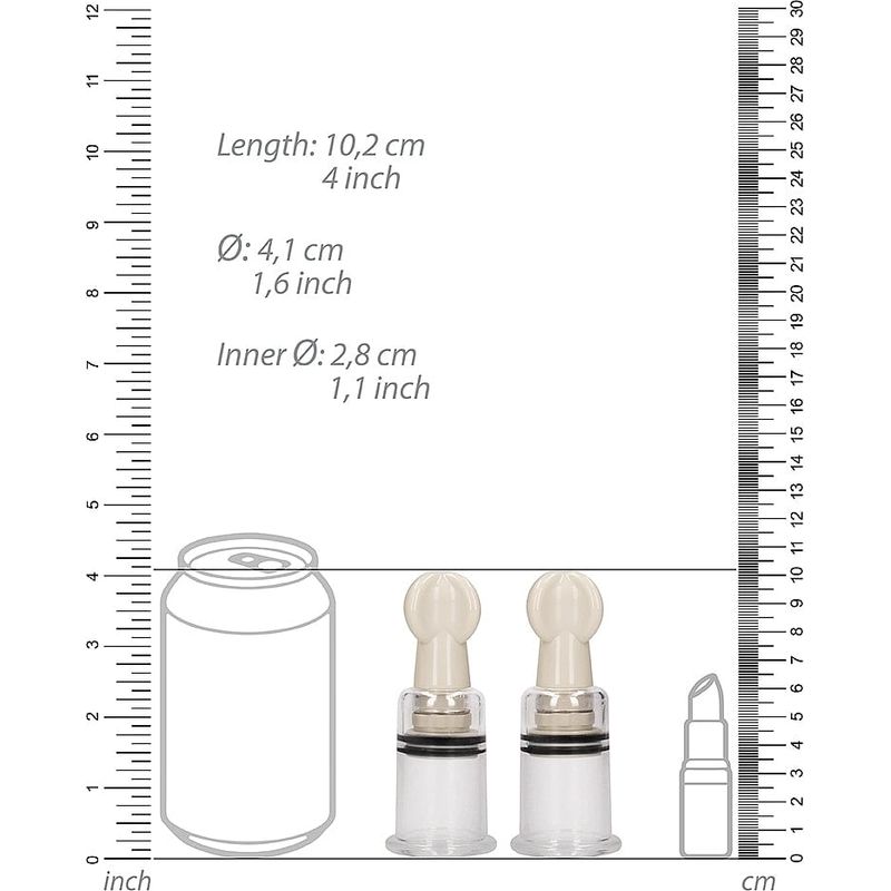 Pompe et Ventouse à mamelons - Nipple Suction | Kit d'aspiration moyen Shots America Sensations plus