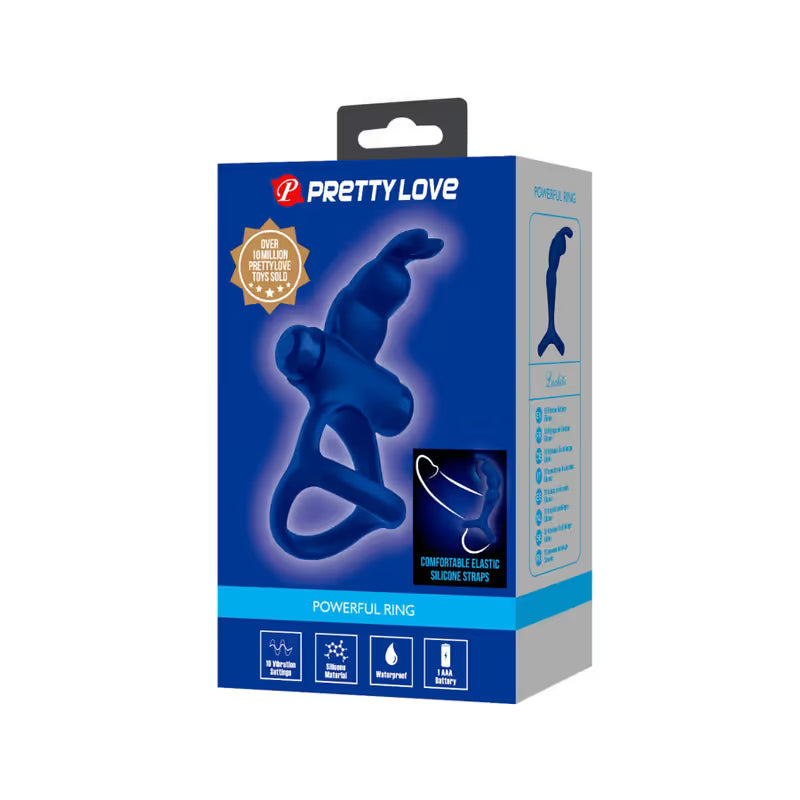 Anneau Double Vibrant avec Lapin - Luchito Pretty Love | Plaisir Partagé pour Couple