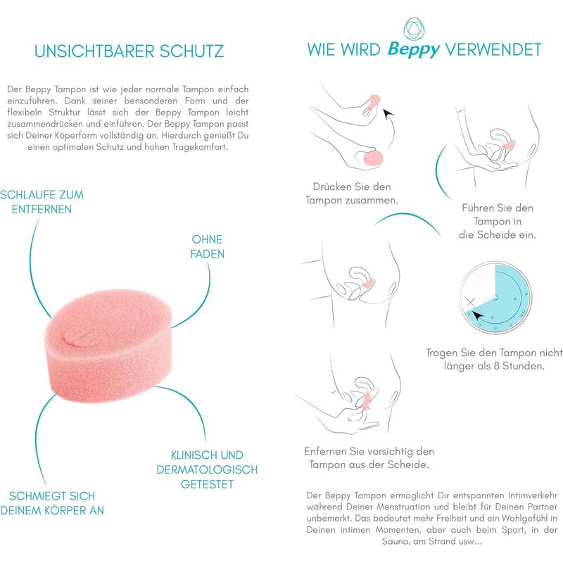 Santé Féminine - Soft Comfort Tampons Wet | Tampons Intimes & Sans Ficelle Beppy Sensations plus