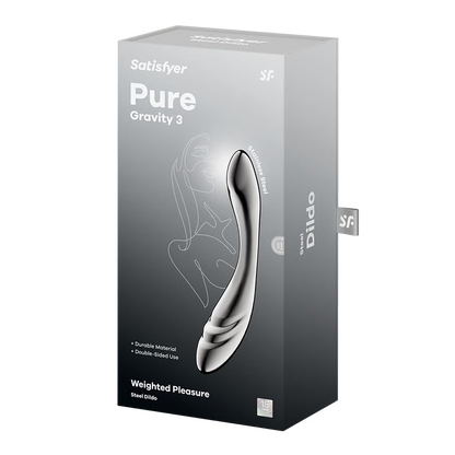 Dildo en Acier Inoxydable - Satisfyer Pure Gravity 3 | Point-G, Double Texture & Massif