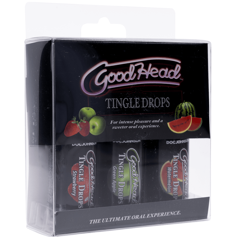 Stimulant Oral - GoodHead Tingle Drops |  Coffret de 3 Boosters pour Sexe Oral GoodHead Sensations plus