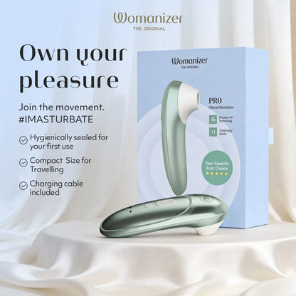 Stimulateur Clitoridien - Womanizer Pro | 11 Niveaux Pleasure Air Womanizer Sensations plus