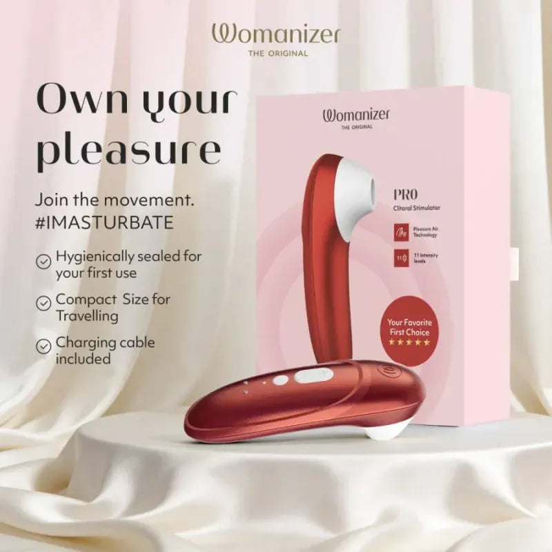 Stimulateur Clitoridien - Womanizer Pro | 11 Niveaux Pleasure Air Womanizer Sensations plus