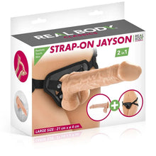 Strap-On - Real Body Jayson | Harnais Ajustable, Dildo 21 cm Silicone & Ventouse Real Body Sensations plus