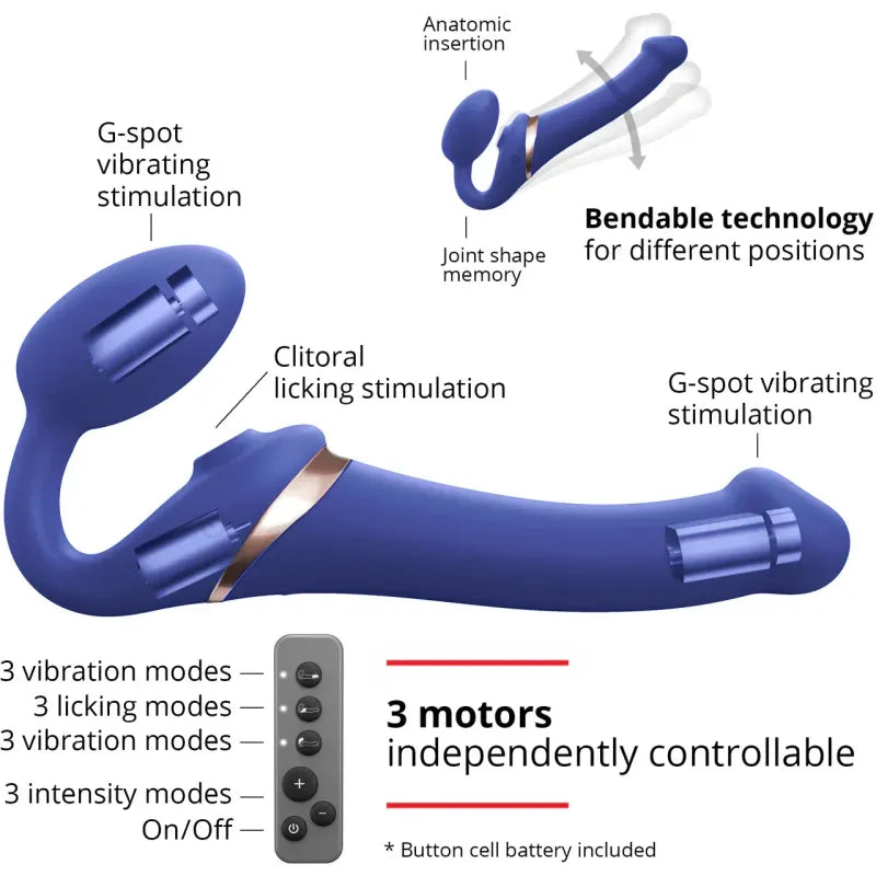 Strap-On Vibrant & Tapotements - Strap-On-Me Multi-Orgasme | Format Large Strap-on-me Sensations plus