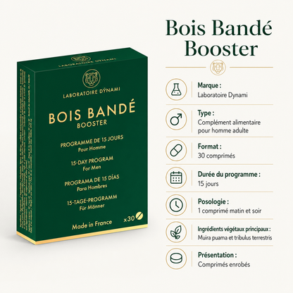 Supplément pour Homme - Bois Bandé Booster | 30 Comprimés Laboratoire Dynami Sensations plus