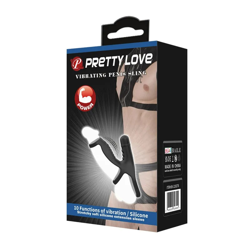 Triple Anneau Vibrant - Sling | Prolonge l’Érection & Réveille Clitoris & Point G Pretty Love Sensations plus