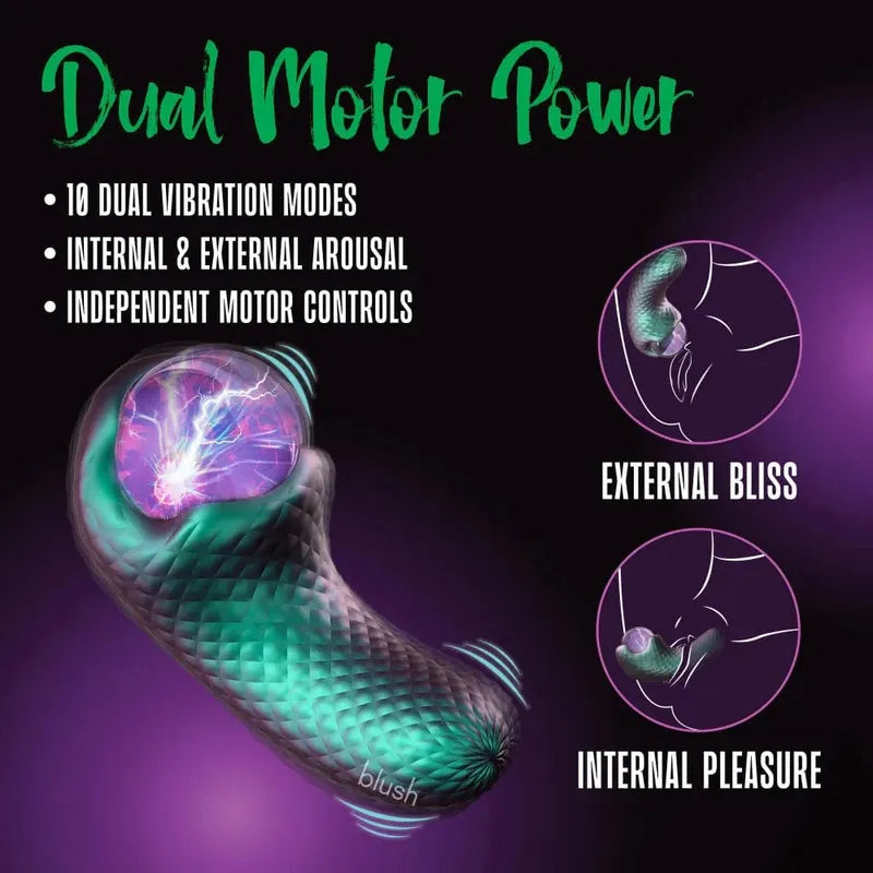 Vibrateur 2 en 1 -  Enchanted Serpent | Double Moteur & Globe Plasma Blush Novelties Sensations plus
