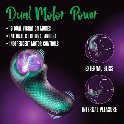 Vibrateur 2 en 1 -  Enchanted Serpent | Double Moteur & Globe Plasma Blush Novelties Sensations plus