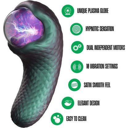Vibrateur 2 en 1 -  Enchanted Serpent | Double Moteur & Globe Plasma Blush Novelties Sensations plus