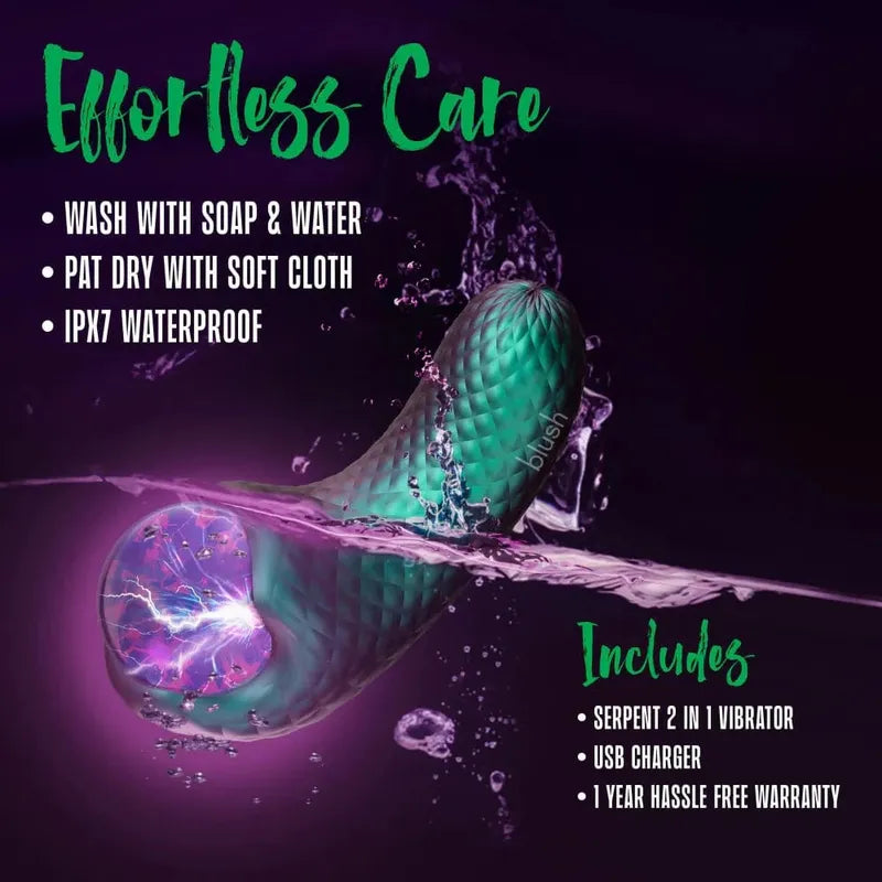 Vibrateur 2 en 1 -  Enchanted Serpent | Double Moteur & Globe Plasma Blush Novelties Sensations plus