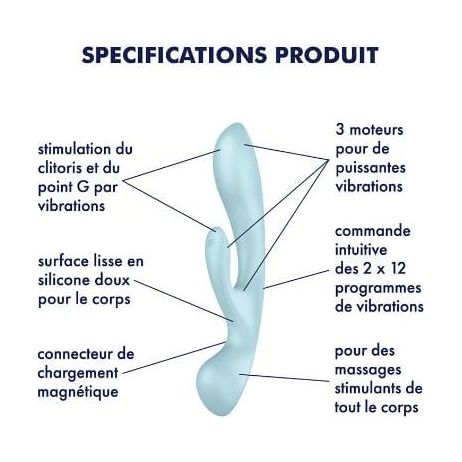 Vibrateur 2 en 1 - Satisfyer - Triple Oh Satisfyer Sensations plus