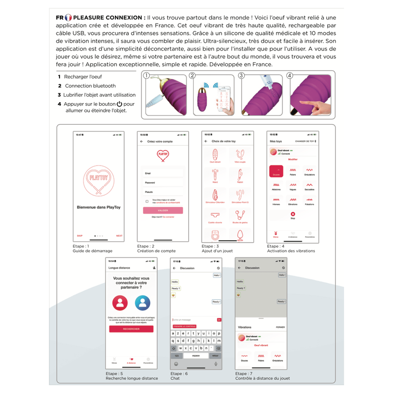 Vibrateur à Distance - Clara Morgane - Pleasure Connexion Clara Morgane Sensations plus