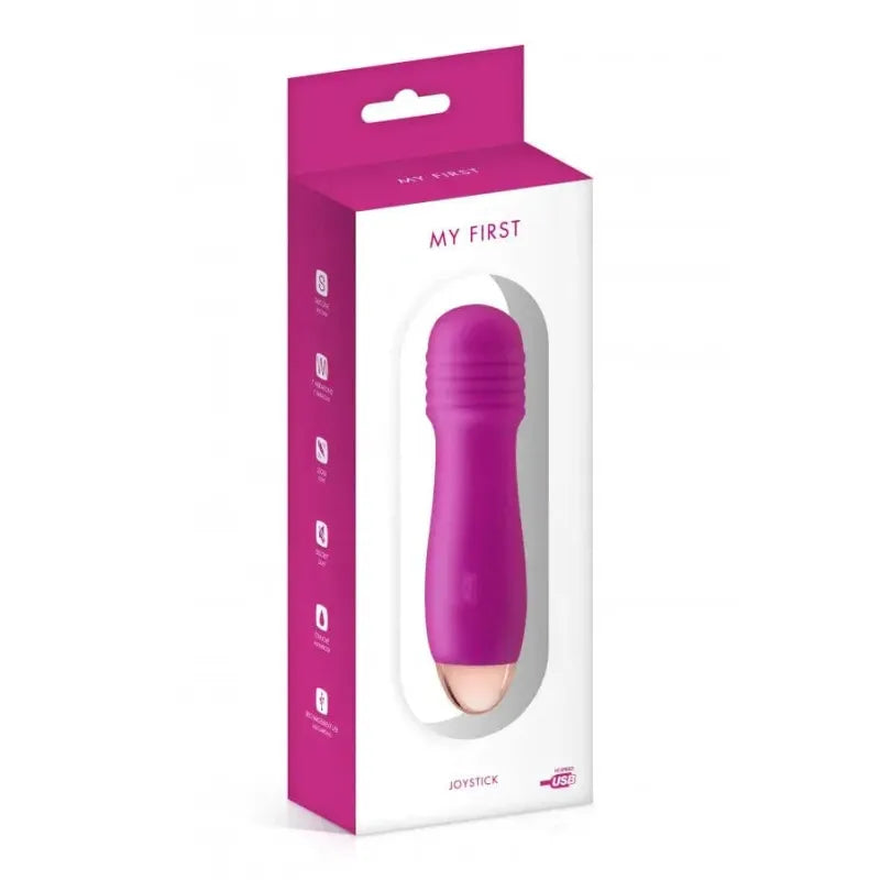 Vibrateur avec Tête à Stries - Joystick My First | 7 Modes, USB, Silicone Doux & Étanche My First Sensations plus