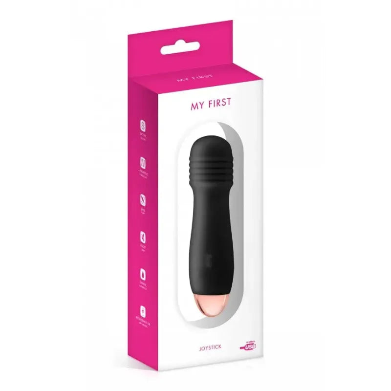 Vibrateur avec Tête à Stries - Joystick My First | 7 Modes, USB, Silicone Doux & Étanche My First Sensations plus