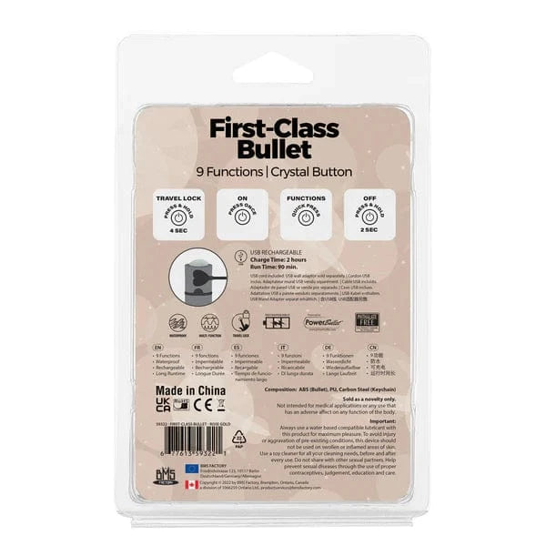 Vibrateur Clitoridien - First-Class Bullet 2.5" | Compact, Élégant & Puissant Power Bullet Sensations plus