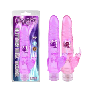 Vibrateur - Crystal Jelly - Glitters Dual Pleasure Teaser Crystal Jelly Sensations plus