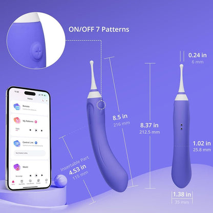 Vibrateur Double Extrémité - Hyphy Lovense | Puissant & Connecté pour Clitoris & Point G Lovense Sensations plus