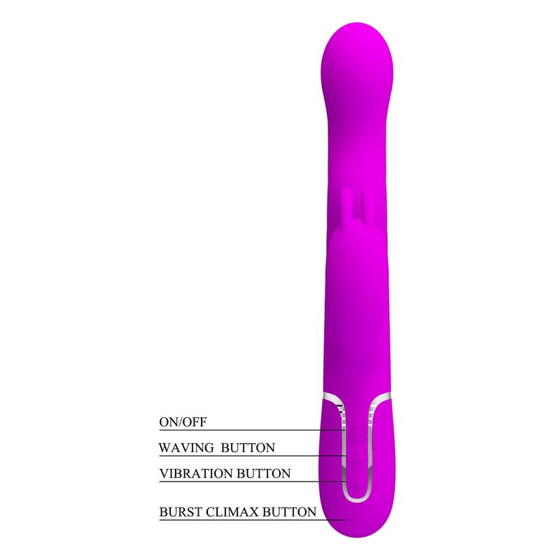 Vibrateur Double Stimulation - Pretty Love Laursen | Mouvements d’Ondulation Internes Pretty Love Sensations plus