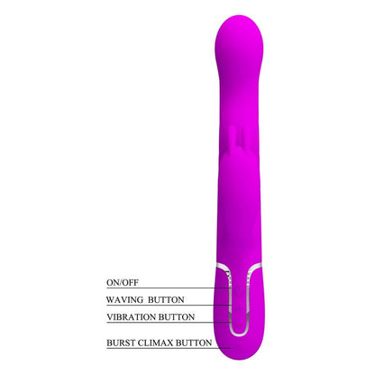 Vibrateur Double Stimulation - Pretty Love Laursen | Mouvements d’Ondulation Internes Pretty Love Sensations plus