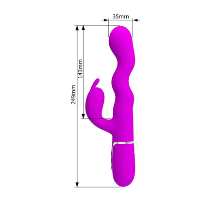 Vibrateur Double Stimulation - Pretty Love Laursen | Mouvements d’Ondulation Internes Pretty Love Sensations plus