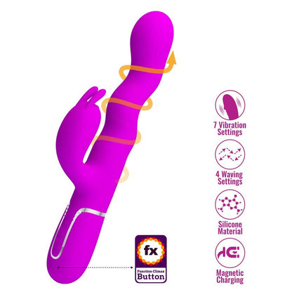 Vibrateur Double Stimulation - Pretty Love Laursen | Mouvements d’Ondulation Internes Pretty Love Sensations plus