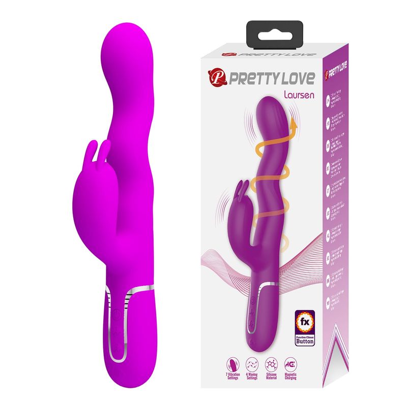 Vibrateur Double Stimulation - Pretty Love Laursen | Mouvements d’Ondulation Internes Pretty Love Sensations plus
