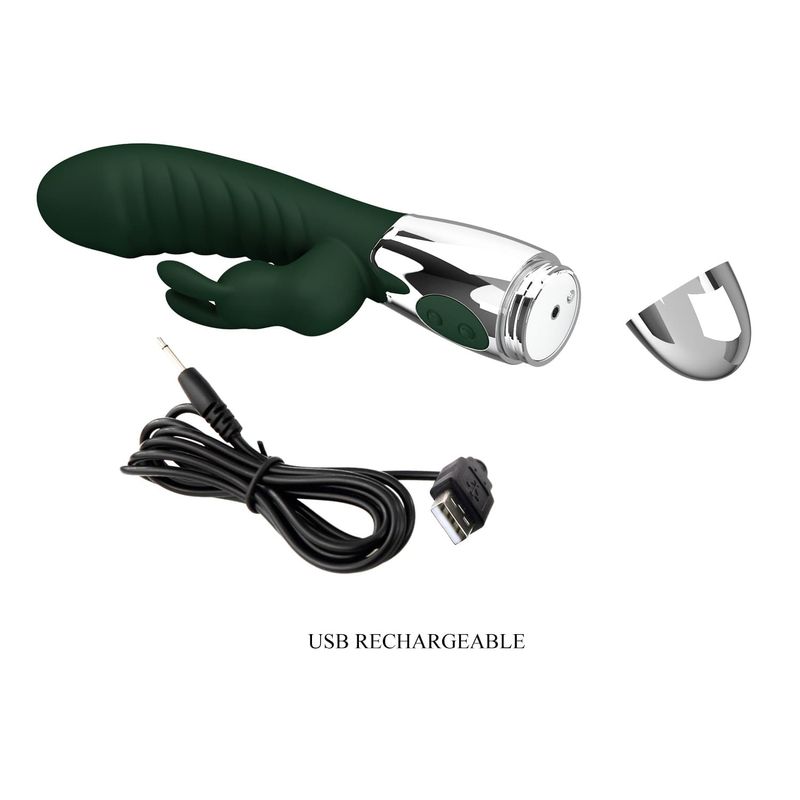 Vibrateur Double Stimulation - Pretty Love Naughty Bunny | 2 Moteurs 30 Modes Rechargeable Pretty Love Sensations plus