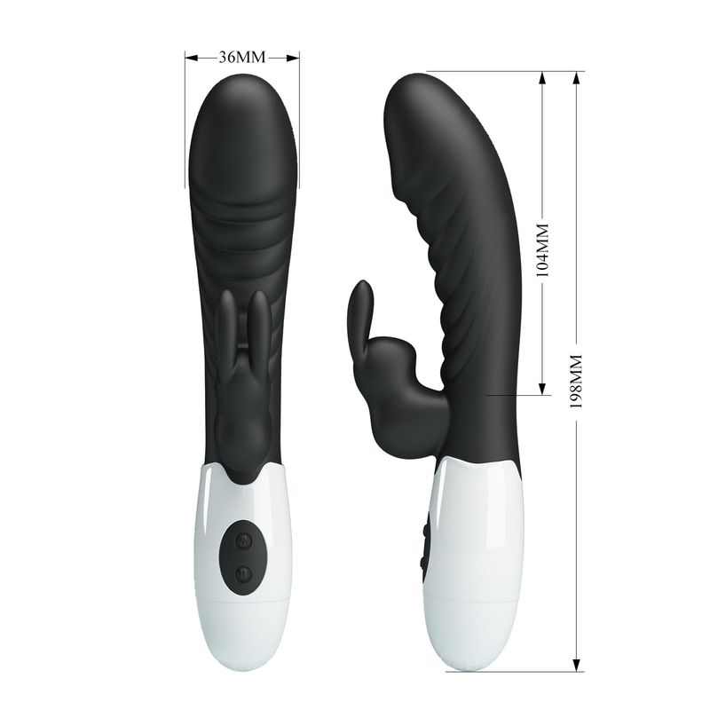 Vibrateur Double Stimulation - Pretty Love Naughty Bunny | 30 Modes, 2 Moteurs Pretty Love Sensations plus