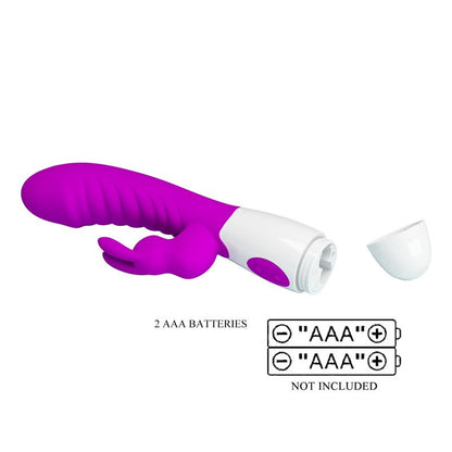 Vibrateur Double Stimulation - Pretty Love Naughty Bunny | 30 Modes, 2 Moteurs Pretty Love Sensations plus